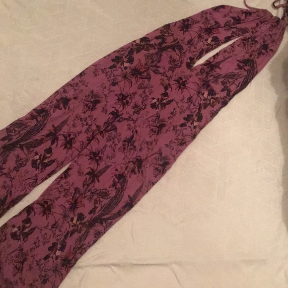 Purple Floral Jumpsuit - Picture 2 of 7